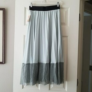 Rachel Roy sea foam mint green mesh midi skirt S